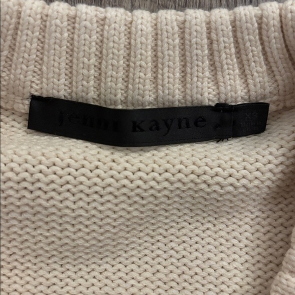 NWOT Jenni Kayne Cotton Kate V-Neck Sweater Ivory Navy Stripe XS-S Oversized - Picture 7 of 10